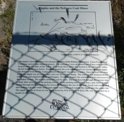 Tipples and the Reliance Coal Mines Marker image. Click for full size.