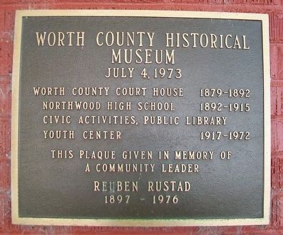 Worth County Historical Museum Marker. Click for full size. Worth County Historical Museum Marker image. Click for full size.