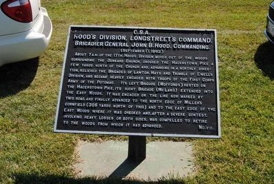 Hood's Division, Longstreet's Command Marker. Click for full size. Hood's Division, Longstreet's Command Marker image. Click for full size.