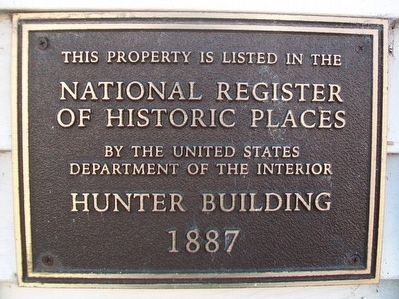 Hunter Building NRHP Marker image. Click for full size.