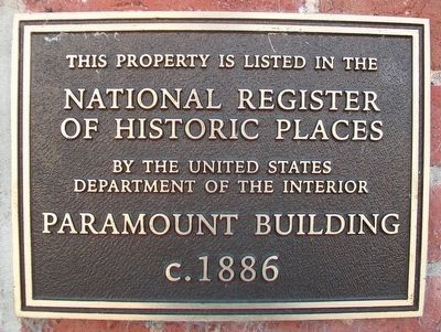 Paramount Building NRHP Marker image. Click for full size.