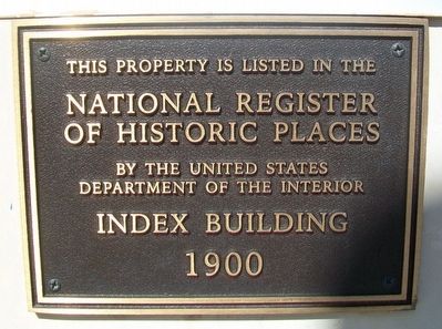 Index Building NRHP Marker image. Click for full size.