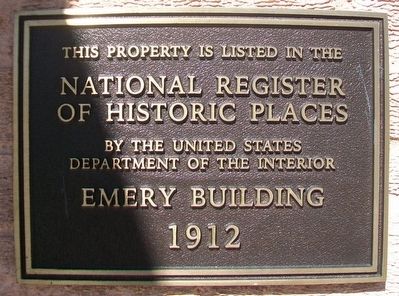Emery Building NRHP Marker image. Click for full size.