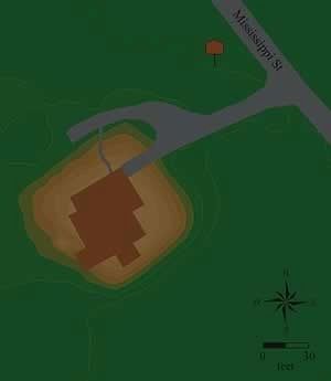 Schicker Mound map showing mound location.. Click for full size. Schicker Mound map showing mound location. image. Click for full size.