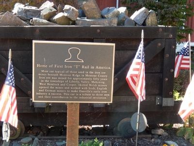 Home of First Iron "T" Rail in America Marker image. Click for full size.