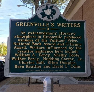 Greenville's Writers Marker image. Click for full size.