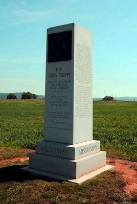 11th Mississippi Infantry Regiment Monument<br>North Side image. Click for full size.