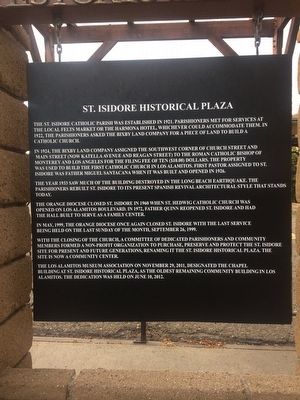 St. Isidore Historical Plaza Marker. Click for full size. St. Isidore Historical Plaza Marker image. Click for full size.