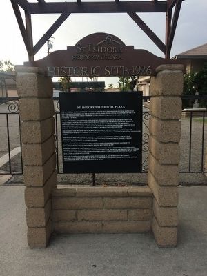 St. Isidore Historical Plaza Marker. Click for full size. St. Isidore Historical Plaza Marker image. Click for full size.