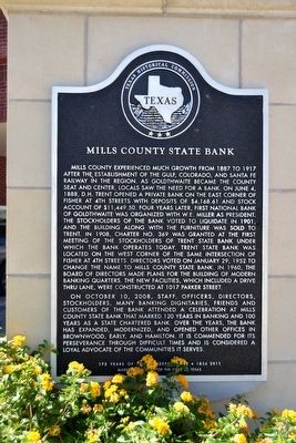 Mills County State Bank Marker image. Click for full size.