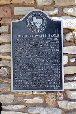 The Goldthwaite Eagle Marker. Click for full size. The Goldthwaite Eagle Marker image. Click for full size.