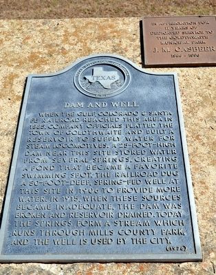 Dam and Well Marker. Click for full size. Dam and Well Marker image. Click for full size.