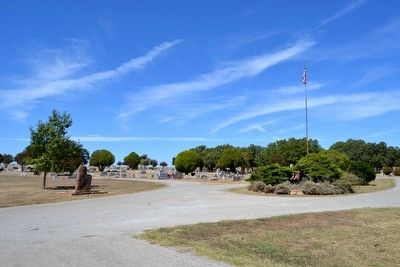 Goldthwaite Memorial Cemetery Marker<br>and World War II / Korea - Vietnam Memorial. Click for full size. Goldthwaite Memorial Cemetery Marker<br>and World War II / Korea - Vietnam Memorial image. Click for full size.