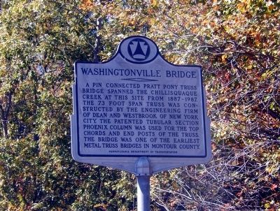 Washingtonville Bridge Marker. Click for full size. Washingtonville Bridge Marker image. Click for full size.