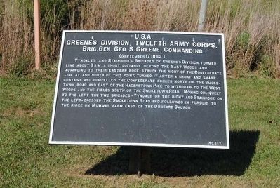 Greene's Division, Twelfth Army Corps Marker image. Click for full size.