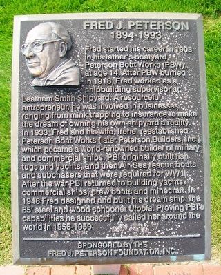 Fred J. Peterson Marker image. Click for full size.