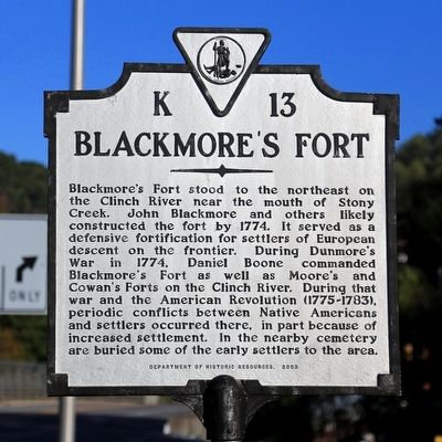 Blackmores Fort Marker image. Click for full size.