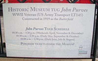 Historic Museum Tug <i>John Purves</i> Marker image. Click for full size.