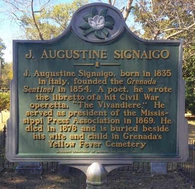 J. Augustine Signaigo Marker. Click for full size. J. Augustine Signaigo Marker image. Click for full size.