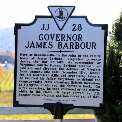 Governor James Barbour Marker image. Click for full size.