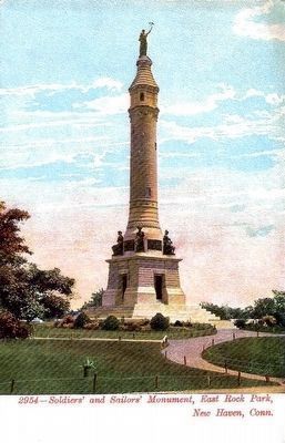<i>Soldiers' and Sailors' Monument, East Rock Park, New Haven, Conn.</i> image. Click for full size.