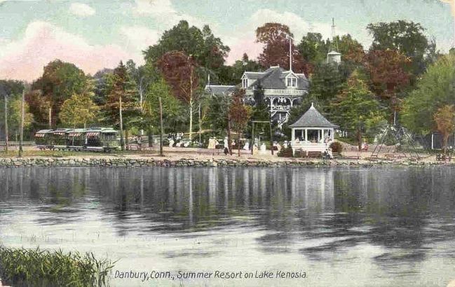 <i>Danbury, Conn. Summer Resort on Lake Kenosia</i>. Click for full size. <i>Danbury, Conn. Summer Resort on Lake Kenosia</i> image. Click for full size.