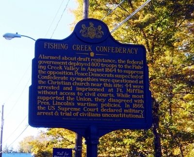 Fishing Creek Confederacy Marker image. Click for full size.