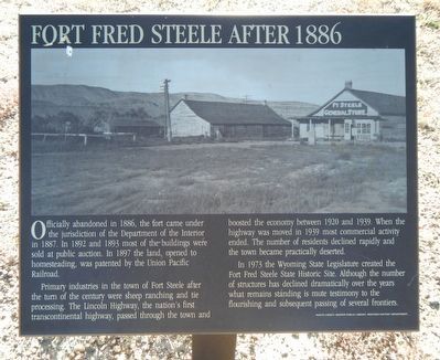 Fort Fred Steele after 1886 Marker. Click for full size. Fort Fred Steele after 1886 Marker image. Click for full size.