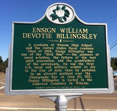 Ensign William Devotie Billingsley Marker. Click for full size. Ensign William Devotie Billingsley Marker image. Click for full size.