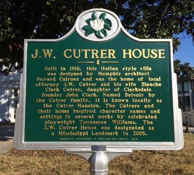 J.W. Cutrer House Marker image. Click for full size.