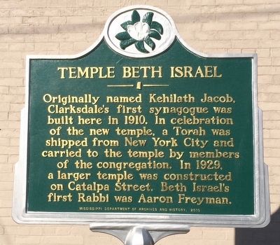 Temple Beth Israel Marker. Click for full size. Temple Beth Israel Marker image. Click for full size.