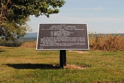 Longstreet's Command Marker. Click for full size. Longstreet's Command Marker image. Click for full size.