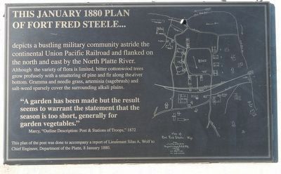 This January 1880 plan of Fort Fred Steele... Marker. Click for full size. This January 1880 plan of Fort Fred Steele... Marker image. Click for full size.