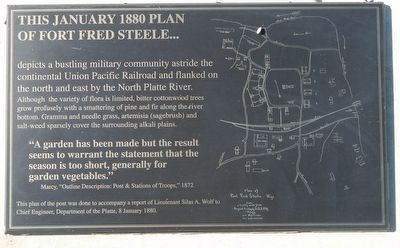 This January 1880 plan of Fort Fred Steele... Marker image. Click for full size.