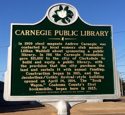 Carnegie Public Library Marker image. Click for full size.