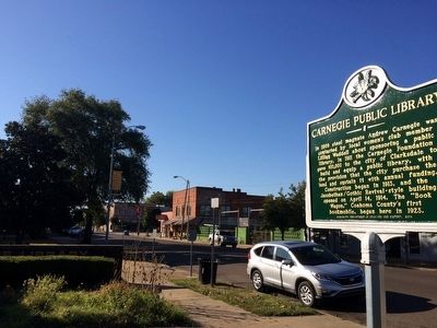 View of marker looking south on Delta Avenue. image. Click for full size.