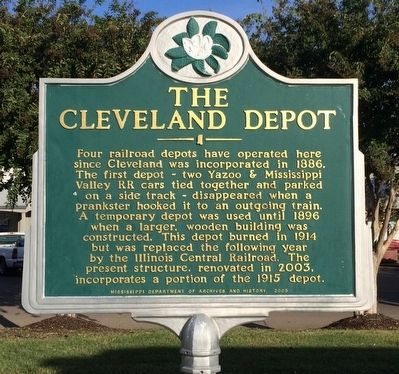 The Cleveland Depot Marker image. Click for full size.