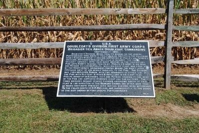 Doubleday's Division, First Army Corps Marker. Click for full size. Doubleday's Division, First Army Corps Marker image. Click for full size.