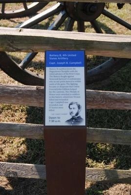 Battery B, 4th United States Artillery Marker. Click for full size. Battery B, 4th United States Artillery Marker image. Click for full size.