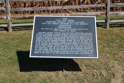 First Army Corps Marker. Click for full size. First Army Corps Marker image. Click for full size.
