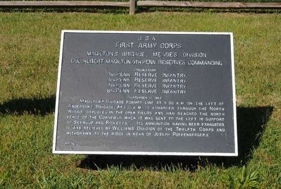 First Army Corps Marker image, Touch for more information