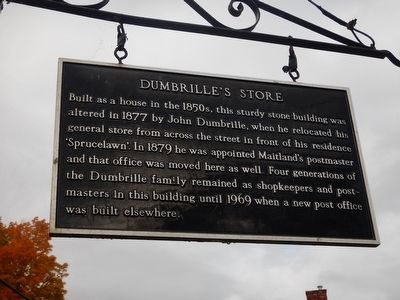 Dumbrille's Store Marker image. Click for full size.