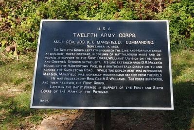 Twelfth Army Corps Marker image. Click for full size.