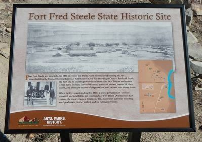 Fort Fred Steele State Historic Site Marker. Click for full size. Fort Fred Steele State Historic Site Marker image. Click for full size.