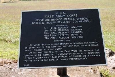 First Army Corps Marker. Click for full size. First Army Corps Marker image. Click for full size.