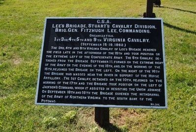 Lee's Brigade, Stuart's Cavalry Division Marker. Click for full size. Lee's Brigade, Stuart's Cavalry Division Marker image. Click for full size.