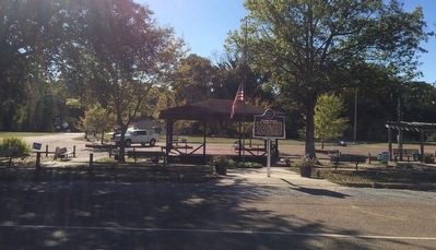 View of marker in town park. image. Click for full size.