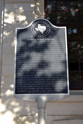 Temple Public Library Marker image. Click for full size.