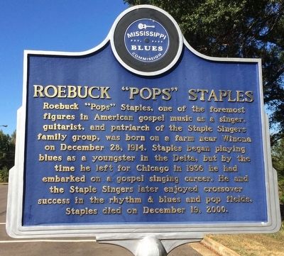 Roebuck "Pops" Staples Marker (Front) image. Click for full size.