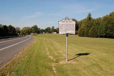 Ferry Hill Place Marker<br>At its New Location<br>Looking West Along Shepherdstown Pike image. Click for full size.